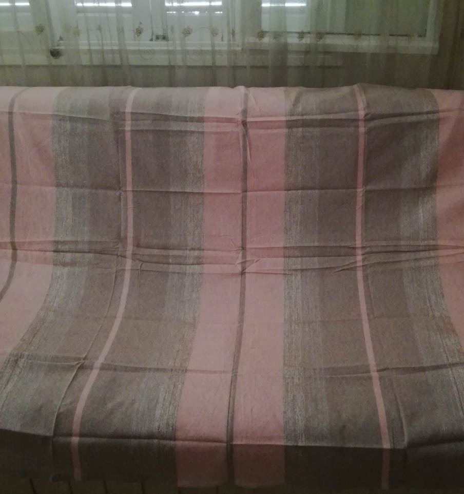Jeté taupe clair et rose avec lurex 1.5m*2.5m 
