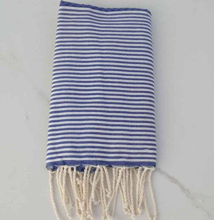 Enfant  Nid d'abeille bleu rayures blanche 