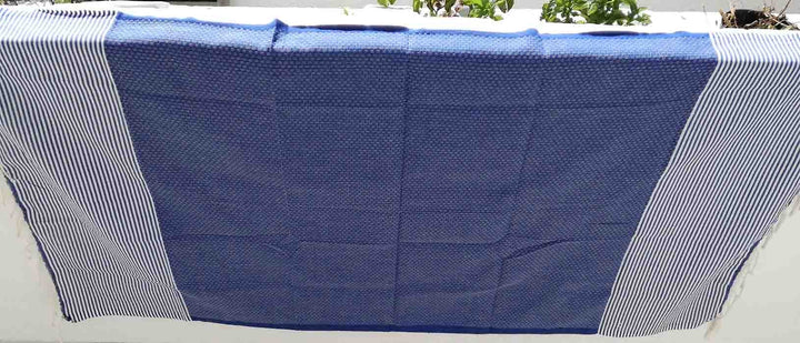 Enfant  Nid d'abeille bleu rayures blanche 