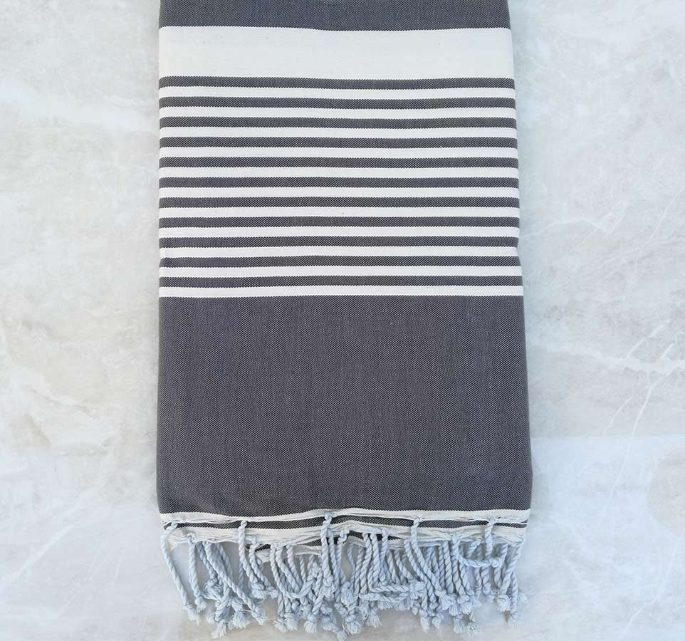 Jeté gris avec rayures 1.5*2.5m 