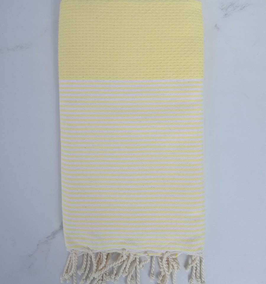 Fouta nid d'abeille rose clair 