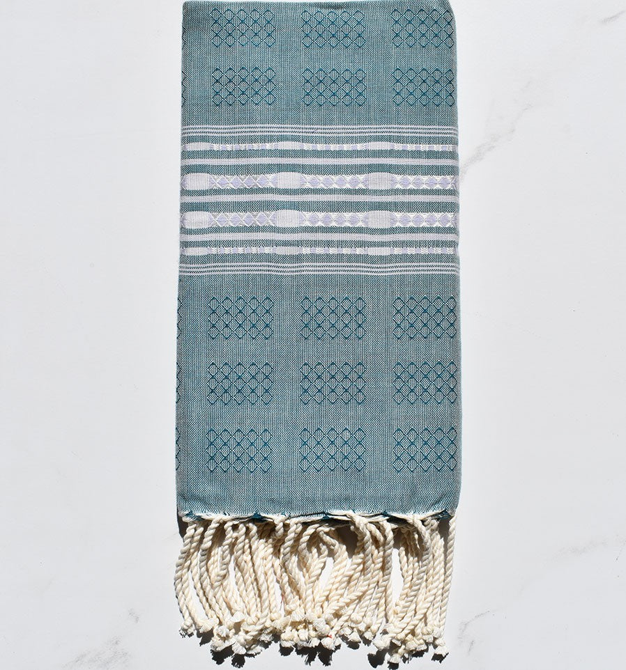 Fouta thalasso bleu canard 