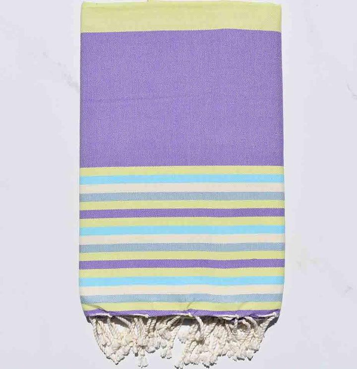 Fouta Plate 5 couleurs mauve avec rayures 
