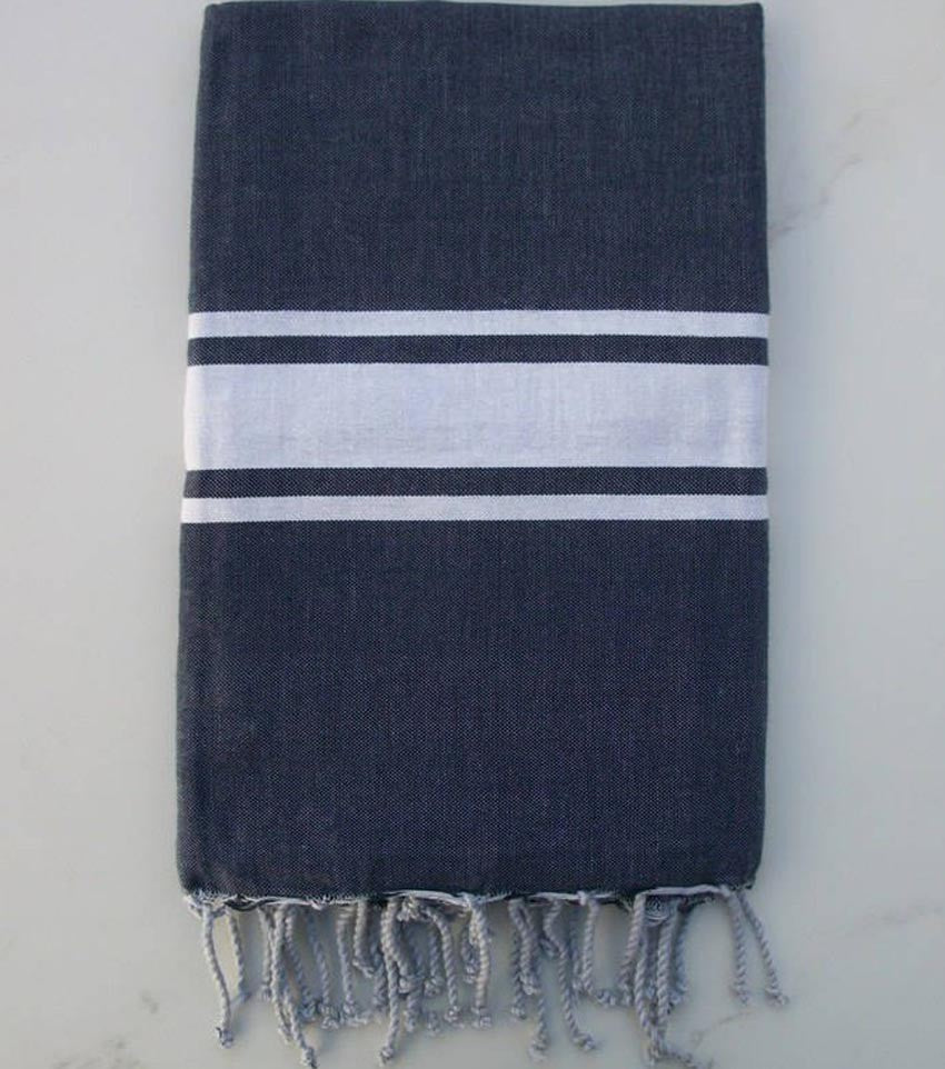 Fouta Plate bleu foncé 