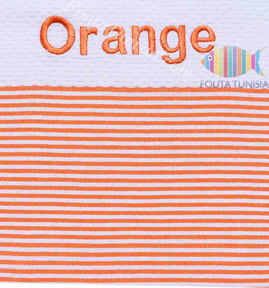 Fouta broderie ORANGE 