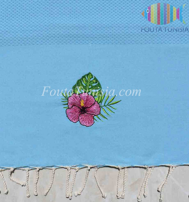 Fouta broderie fleur 