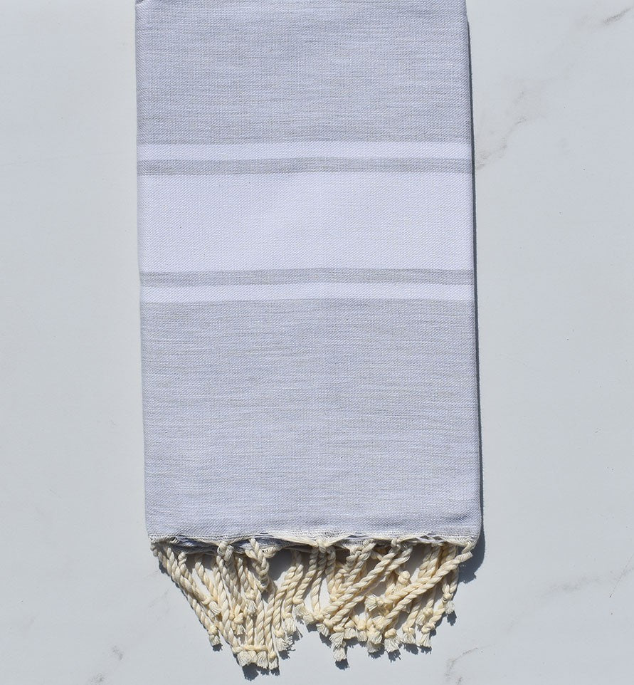 Fouta Plate gris souris claire 