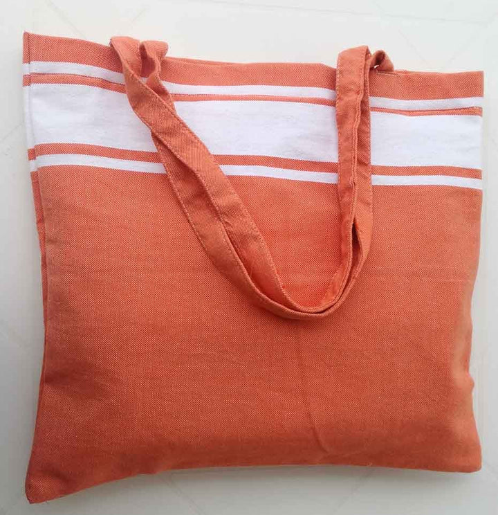 Sac de plage fouta orange clair 