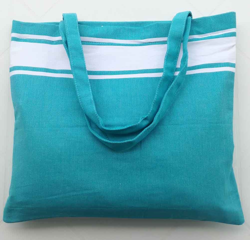 Sac de plage fouta bleu céleste 