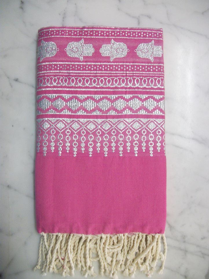 FOUTA KHOMSA Framboise rose 