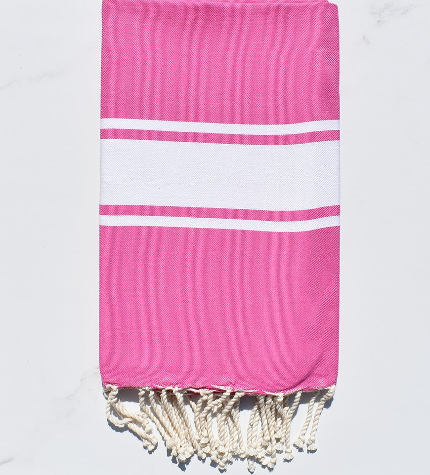 Fouta Plate rose foncé 
