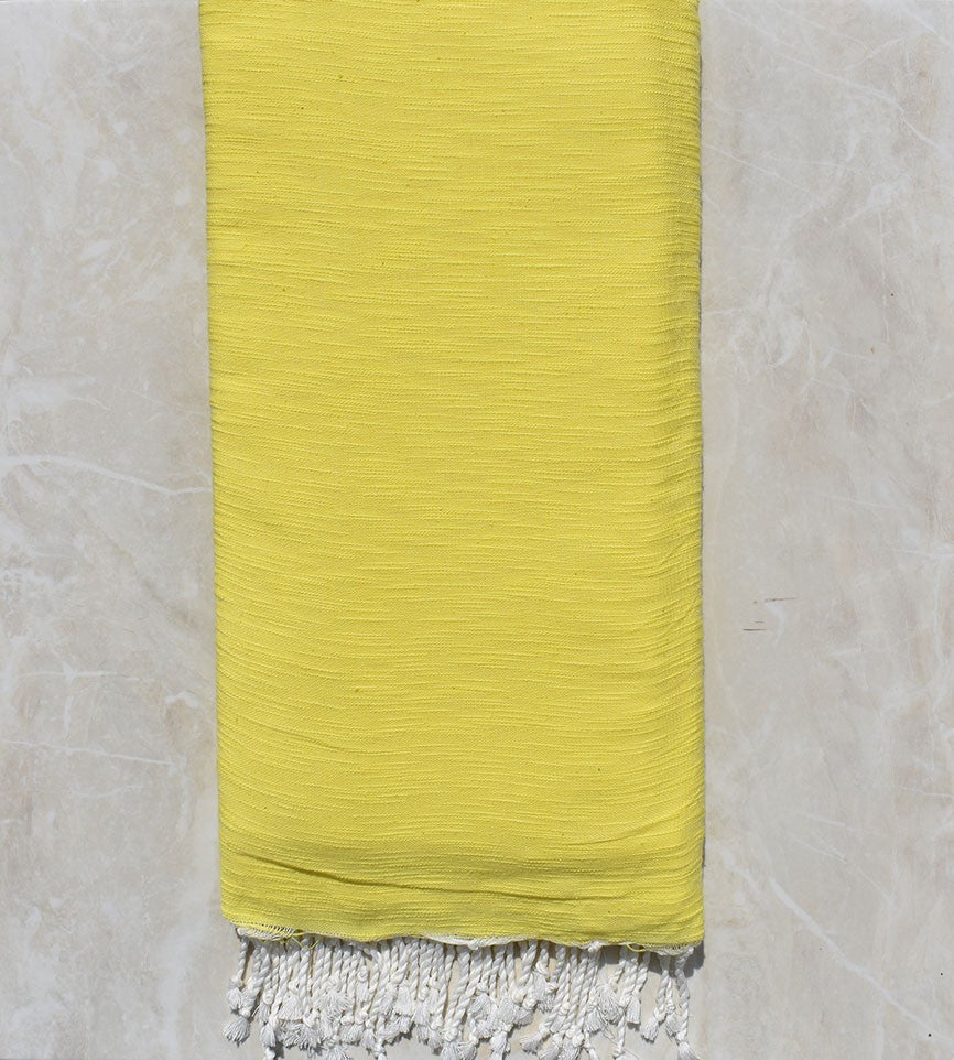 Jeté flammé jaune citron 