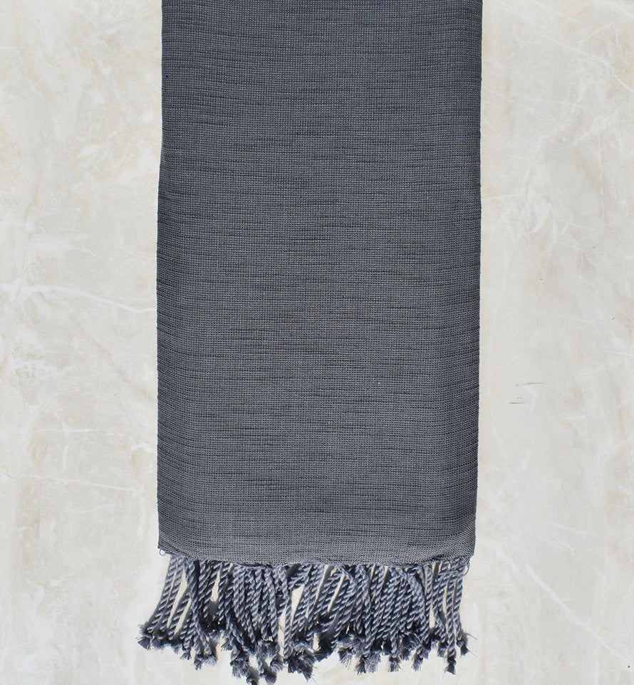 Jeté flammé gris fer chaînes gris 