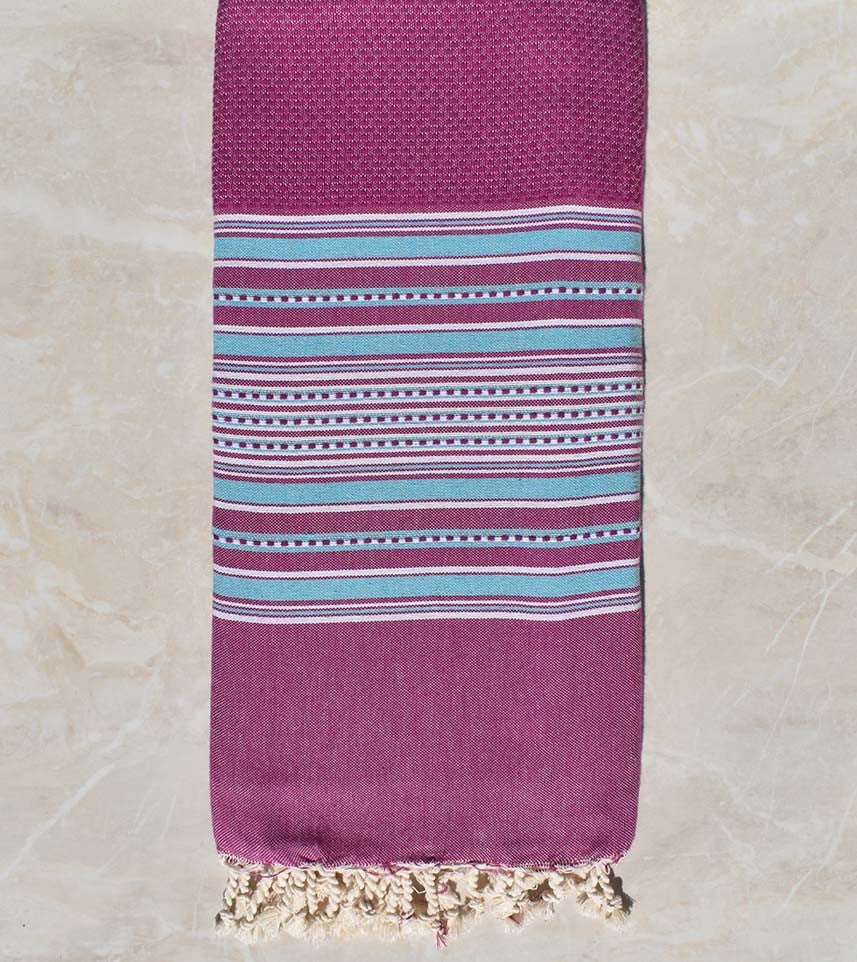 Jeté arabesque pourpre et bleu clair 