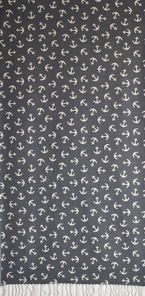 Fouta jacquard Ancre bleu nuit 