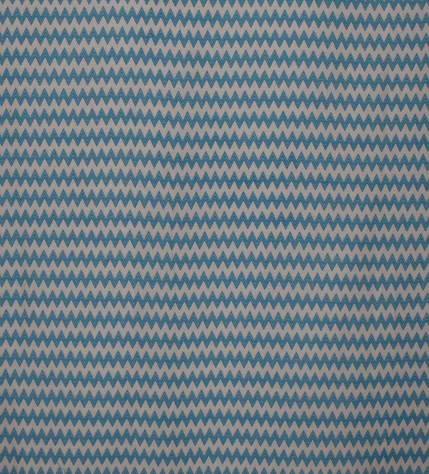 Fouta zigzag bleu azur et blanc crème 