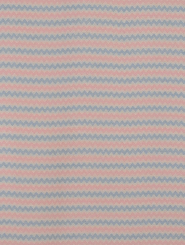 Fouta zigzag écru, Rose clair et bleu ciel 