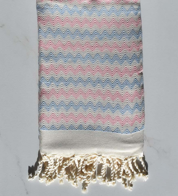 zigzag Blanc, rouge vif et jaune clair 