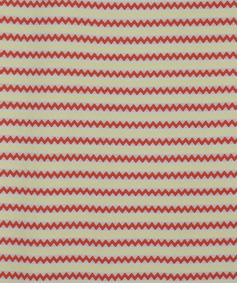 Fouta zigzag Blanc, rouge vif et jaune clair 