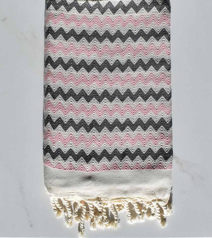 zigzag Blanc, rouge vif et noir 
