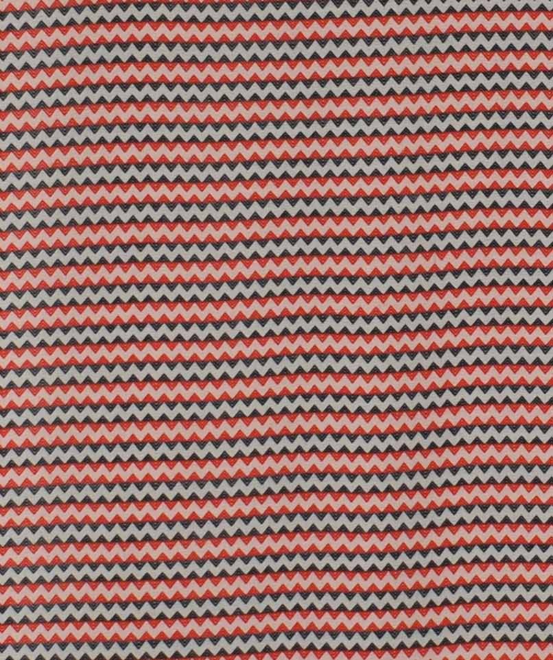 Fouta zigzag Blanc, rouge vif et noir 