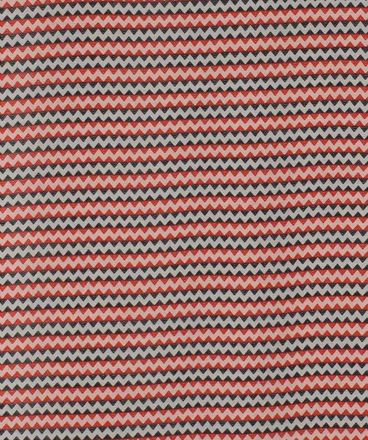 Fouta zigzag Blanc, rouge vif et noir 