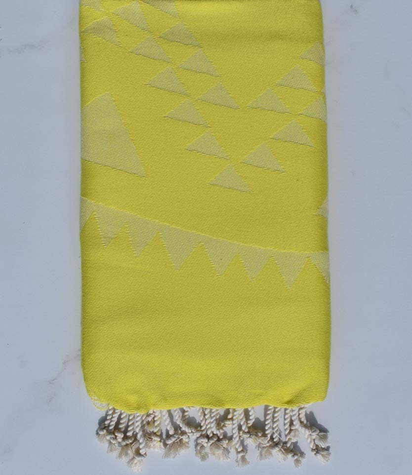 Fouta bohémian jaune citron