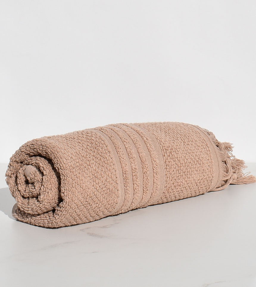 Serviette invité HAMILCAR beige foncé 