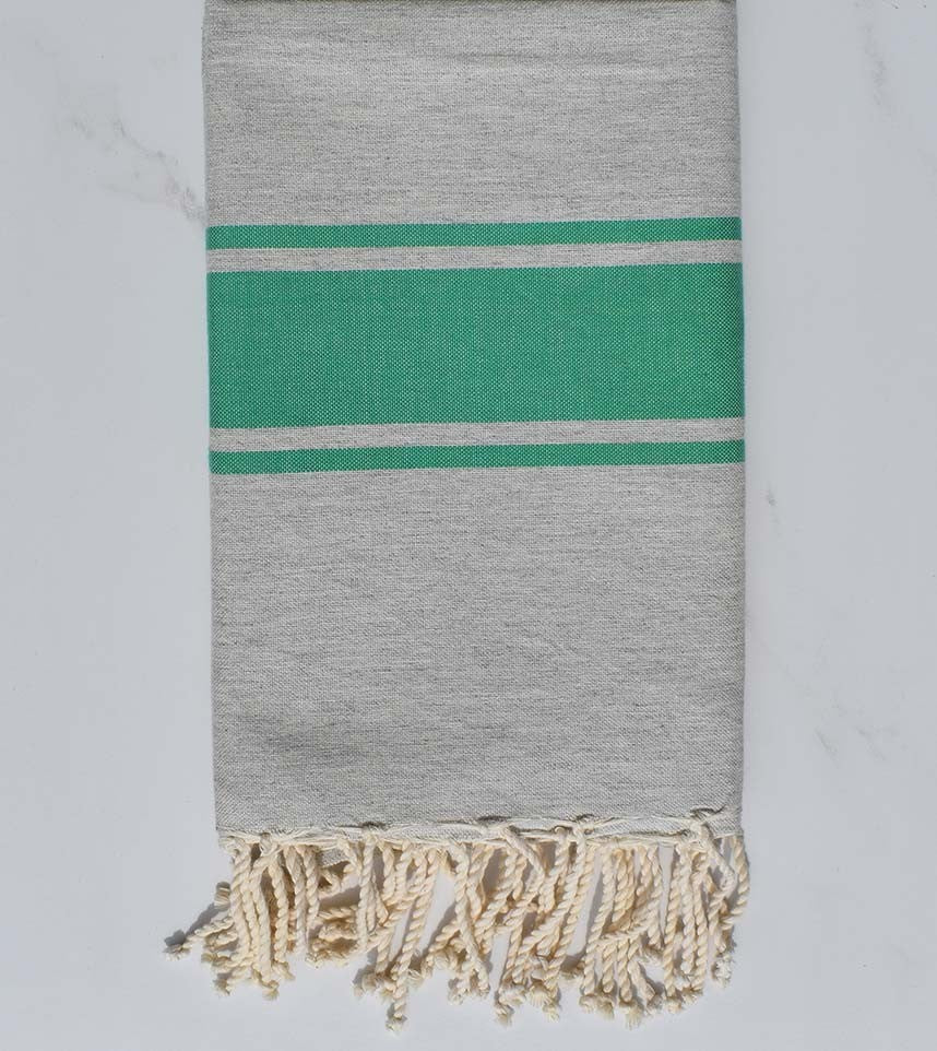 fouta plate gris apus et vert poireau 