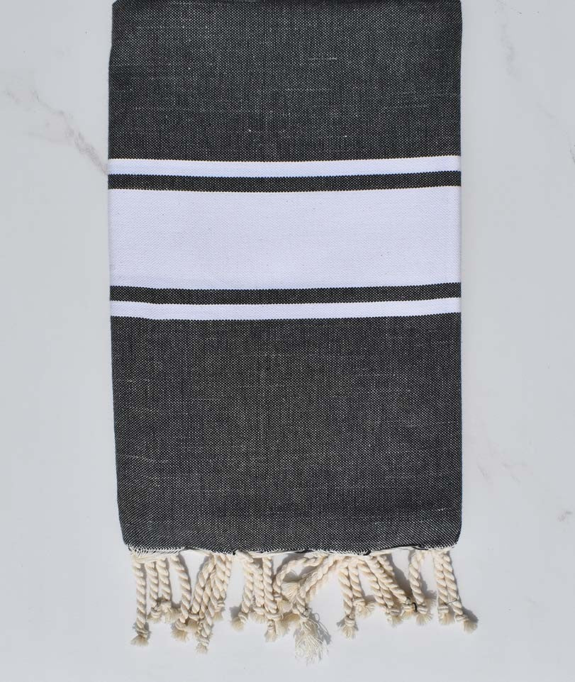 fouta plate gris ardoise avec fil lurex 