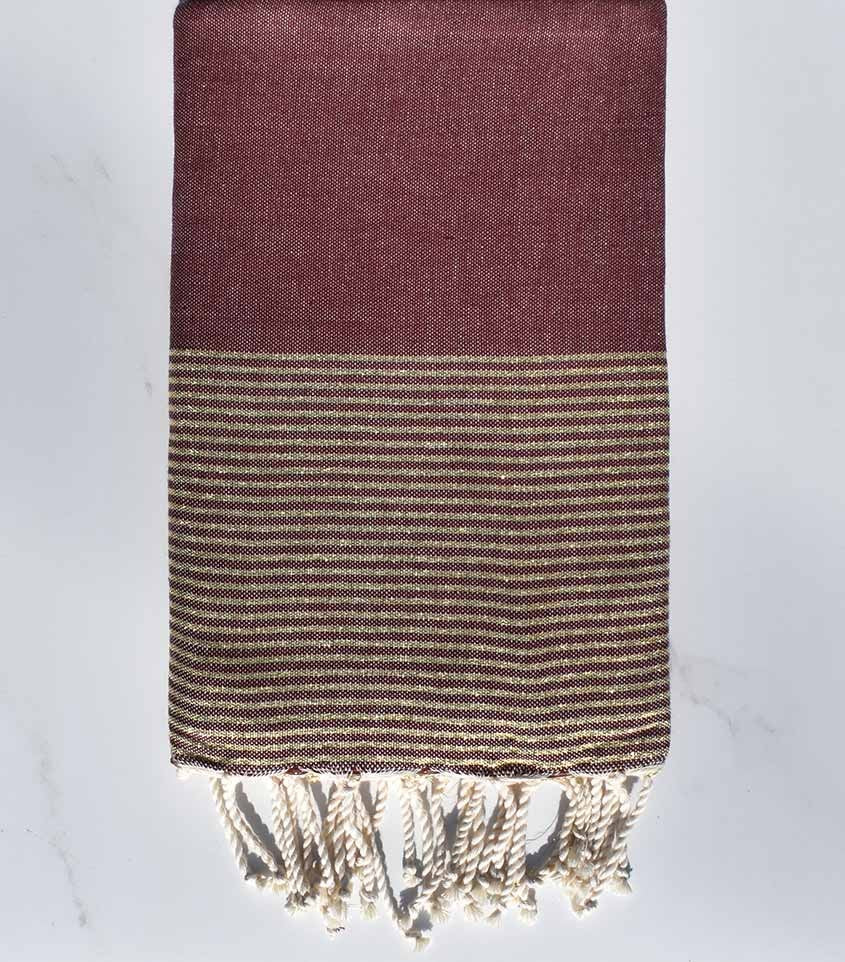 fouta plate lurex rouge bordeaux 