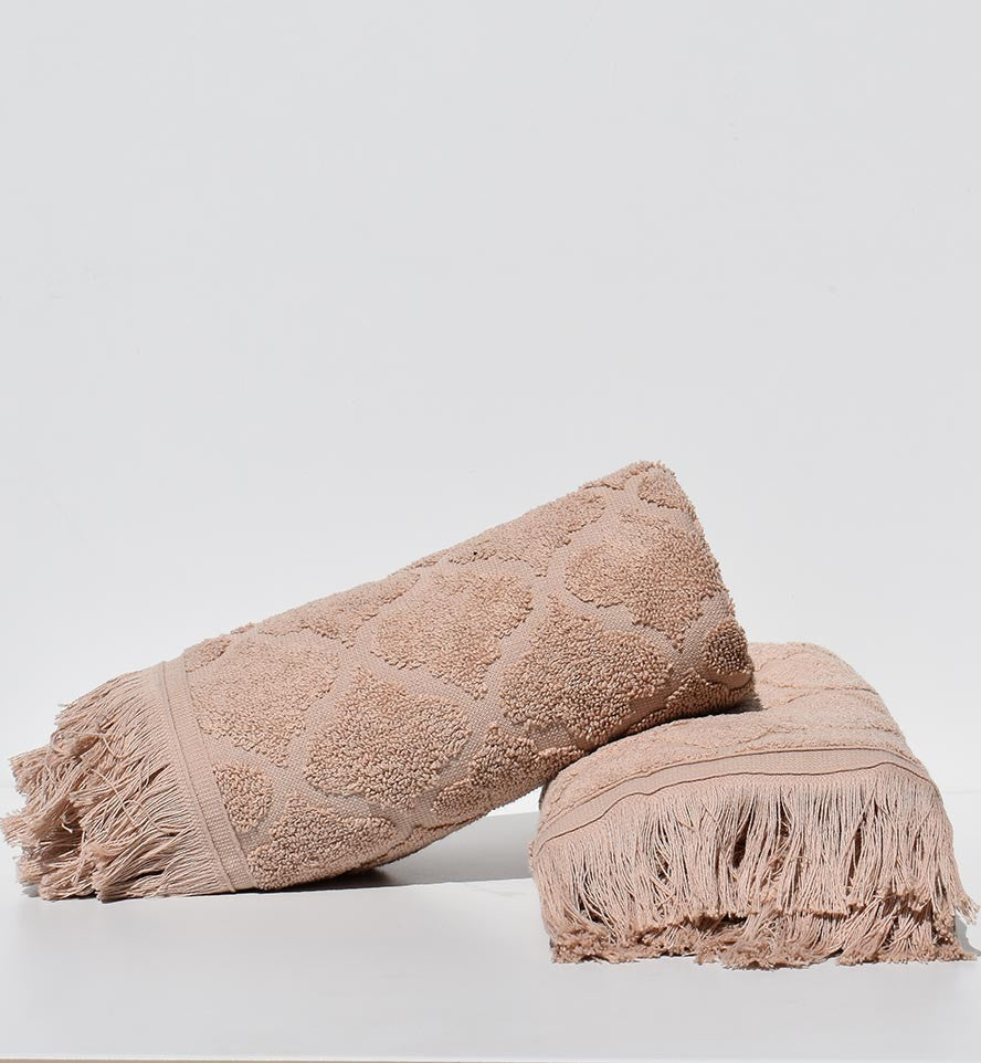 Serviette invité ELYSSA beige foncé 