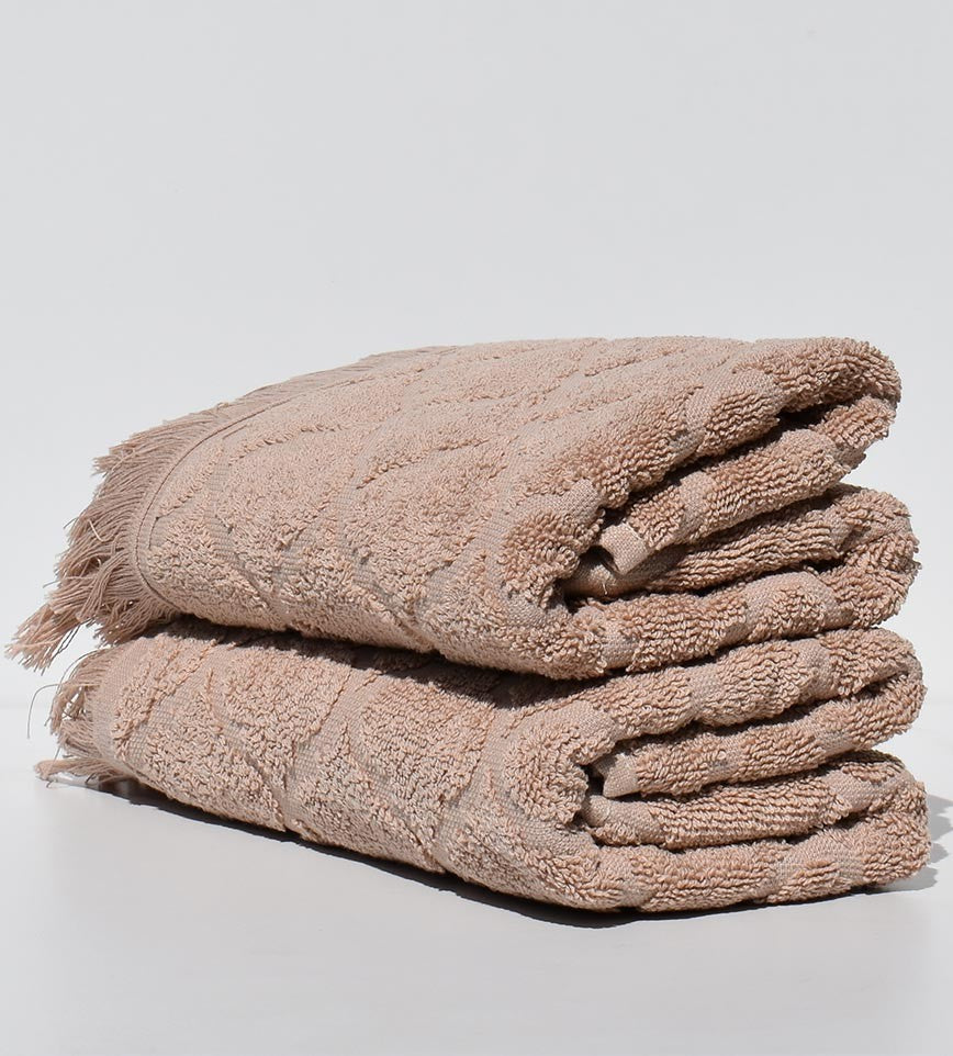 Serviette invité ELYSSA beige foncé 