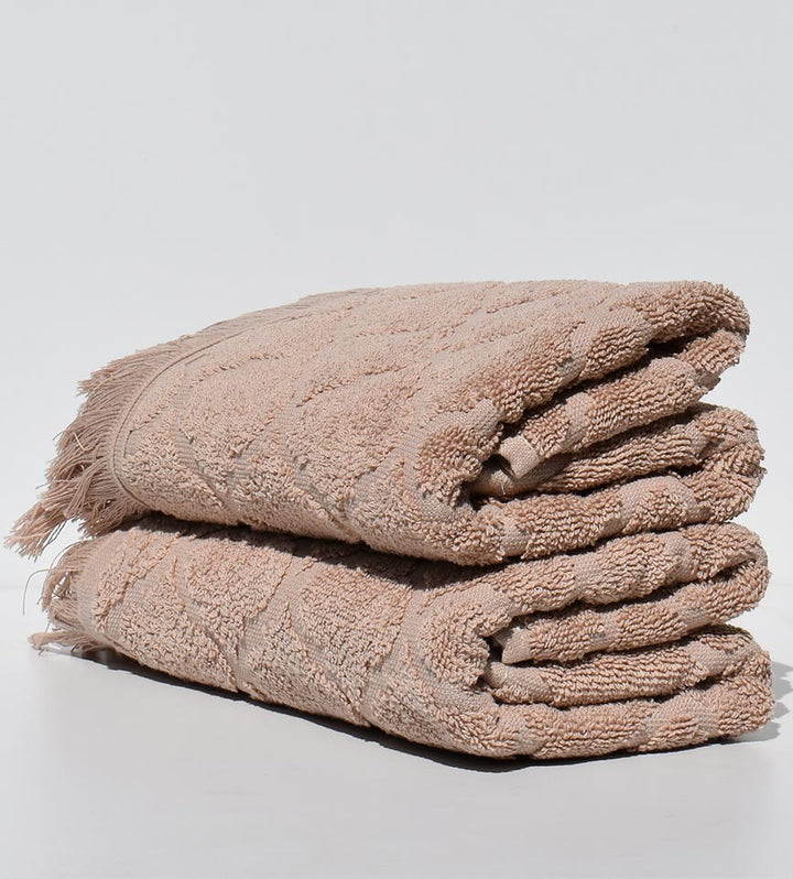 Serviette invité ELYSSA beige foncé 