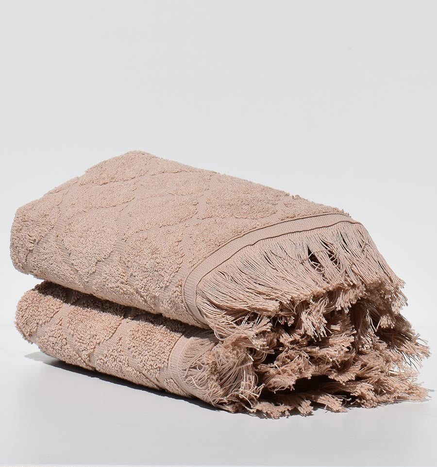 Serviette invité ELYSSA beige foncé 