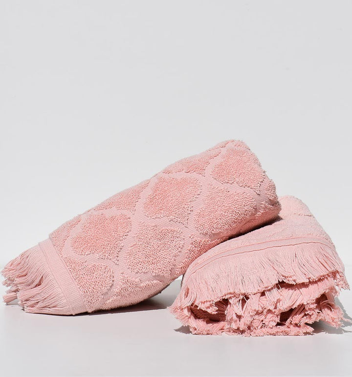 Serviette invité ELYSSA saumon 