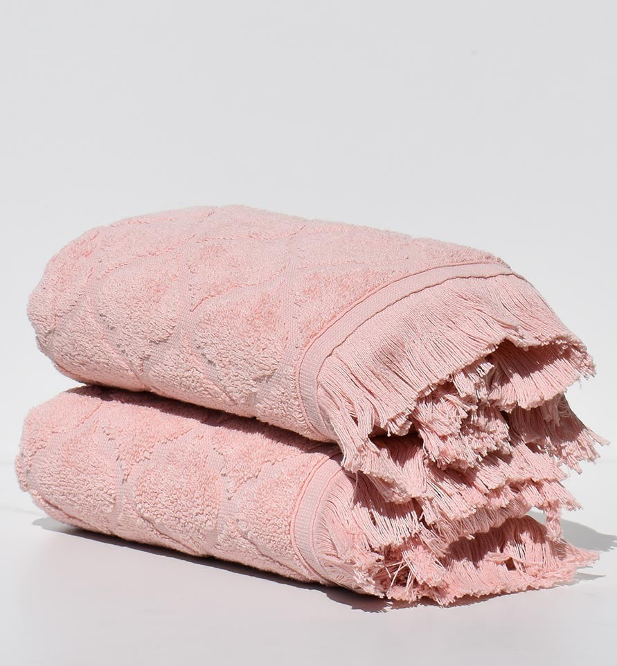 Serviette invité ELYSSA saumon 