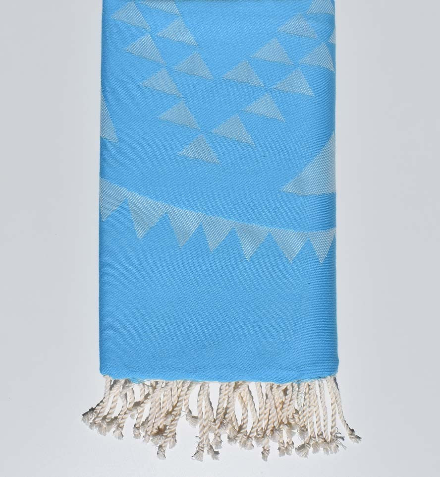 Fouta bohémian bleu clair 