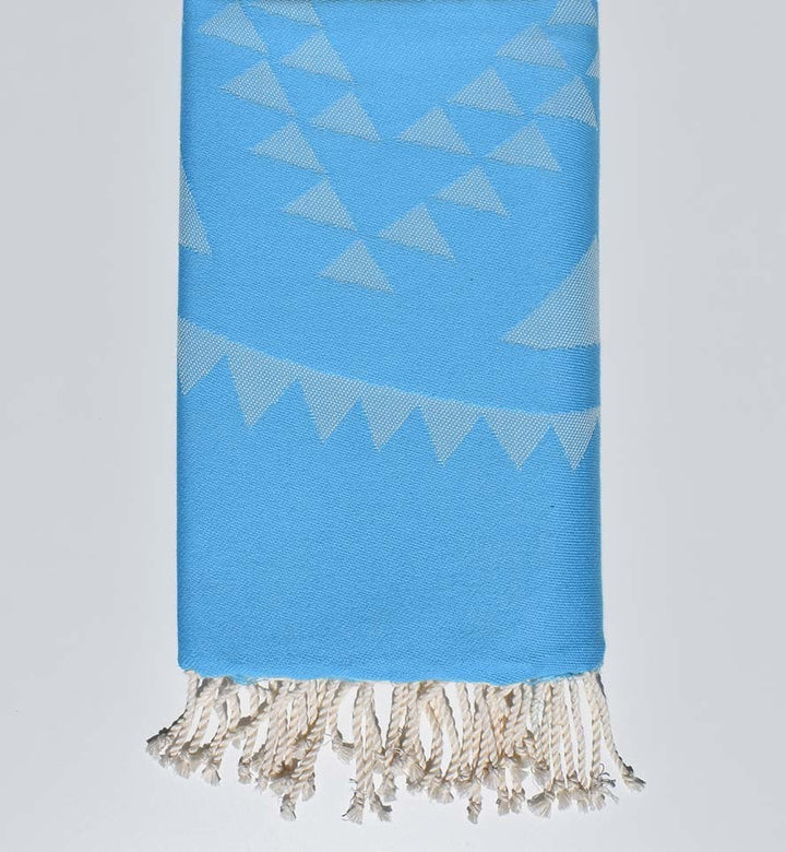 Fouta bohémian bleu clair 