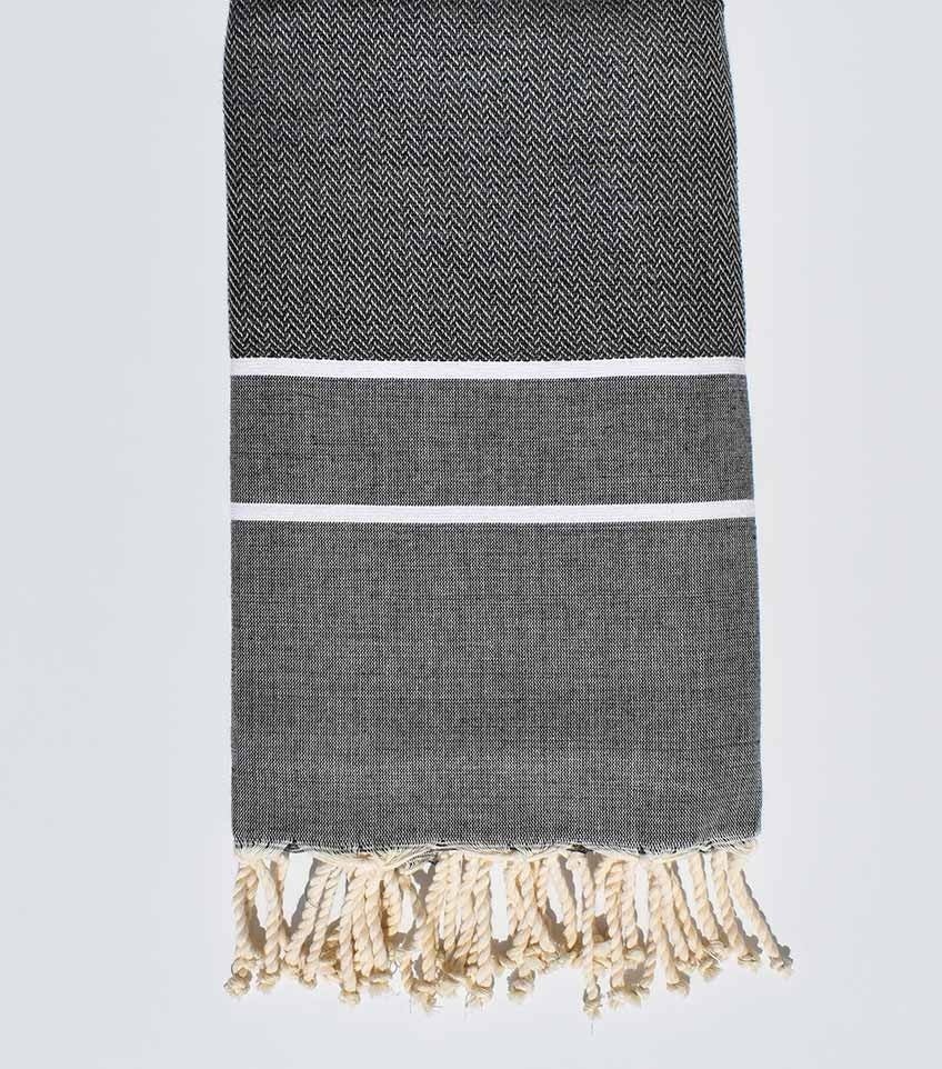 Fouta chevron petit gris 