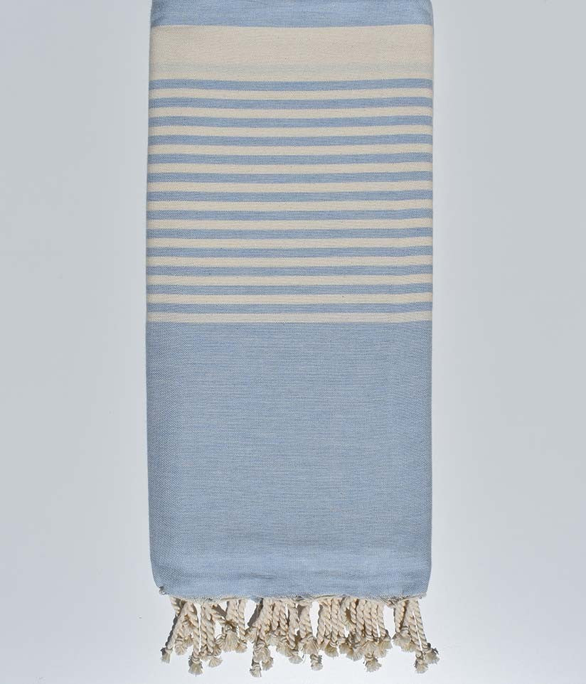 Jeté bleu charron avec rayures 