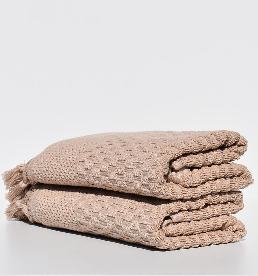 Serviette invité HAMILCAR beige foncé 