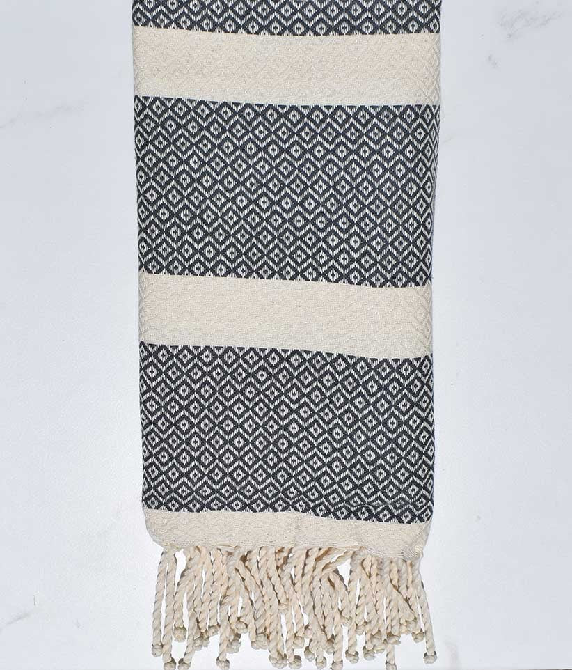 Fouta chevron gris plomb 