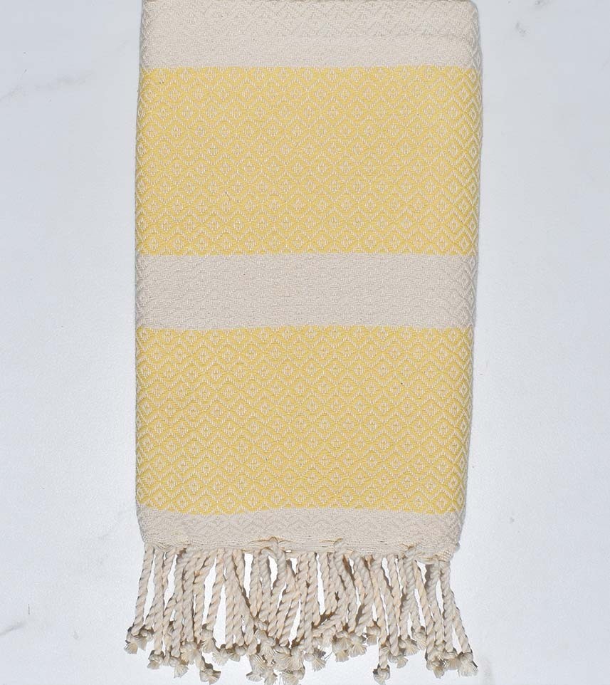 Fouta chevron jaune beurre 