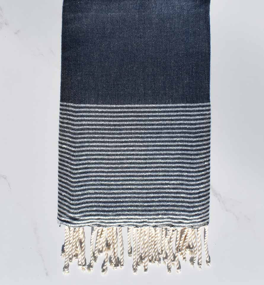 Fouta plate lurex bleu de minuit 
