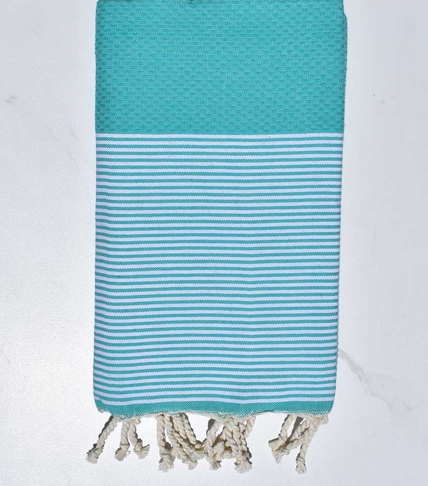 Fouta nid d'abeille vert cascade 