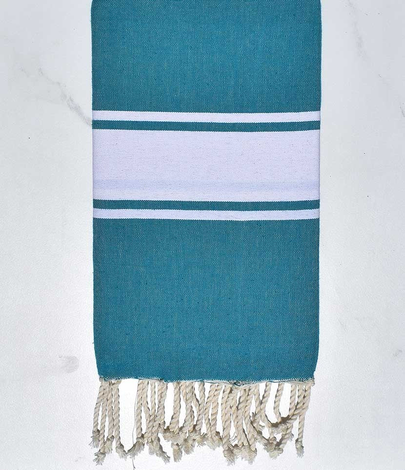 Fouta plate bleu canard  - 2