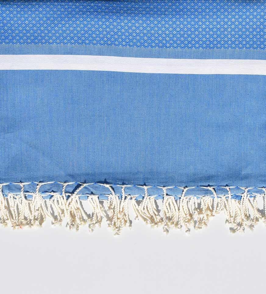 Jeté bleu roi et blanc 2m*2.80m  - 1