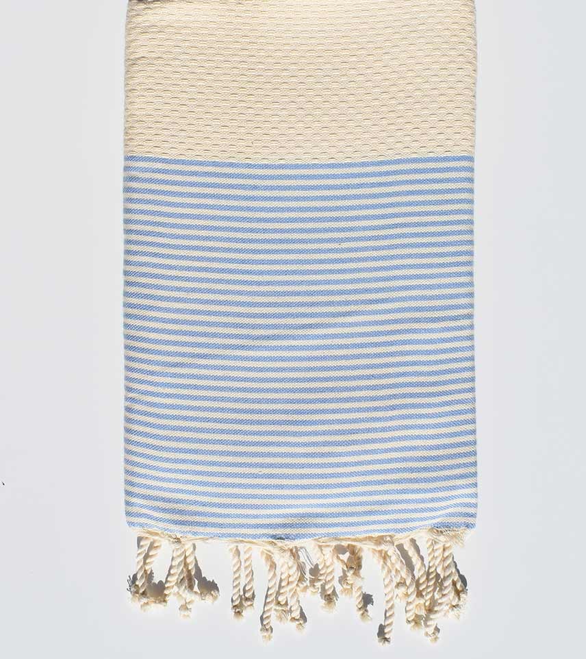 FOUTA NID D'ABEILLE écru avec rayures Fouta Tunisia - 2