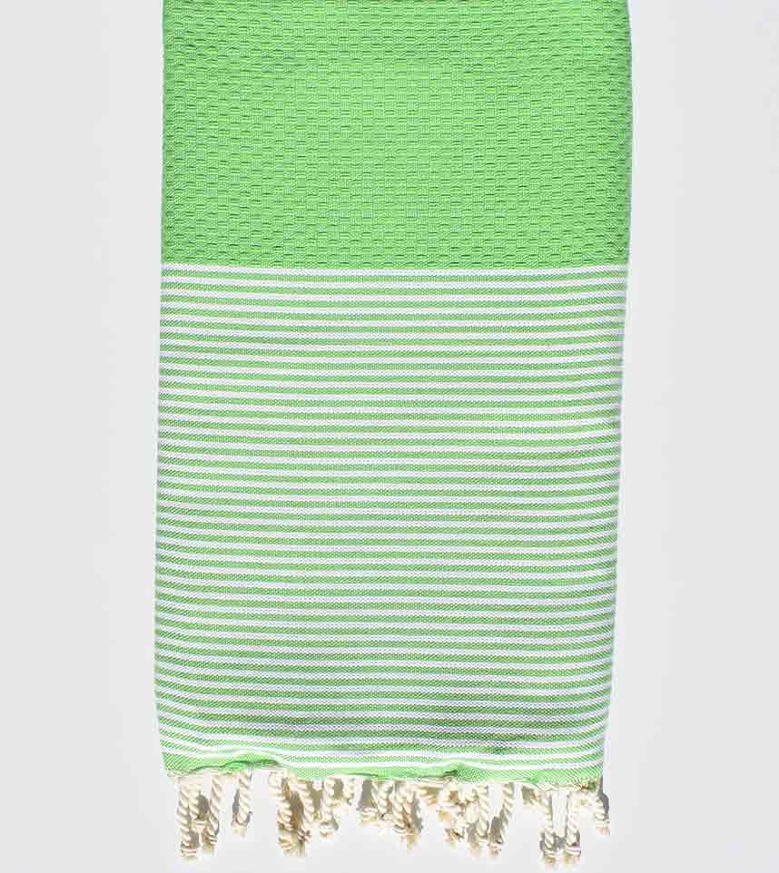 Fouta nid d'abeille vert printemps Fouta Tunisia - 1
